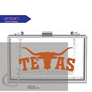 Texas Longhorns clear acrylic clutch